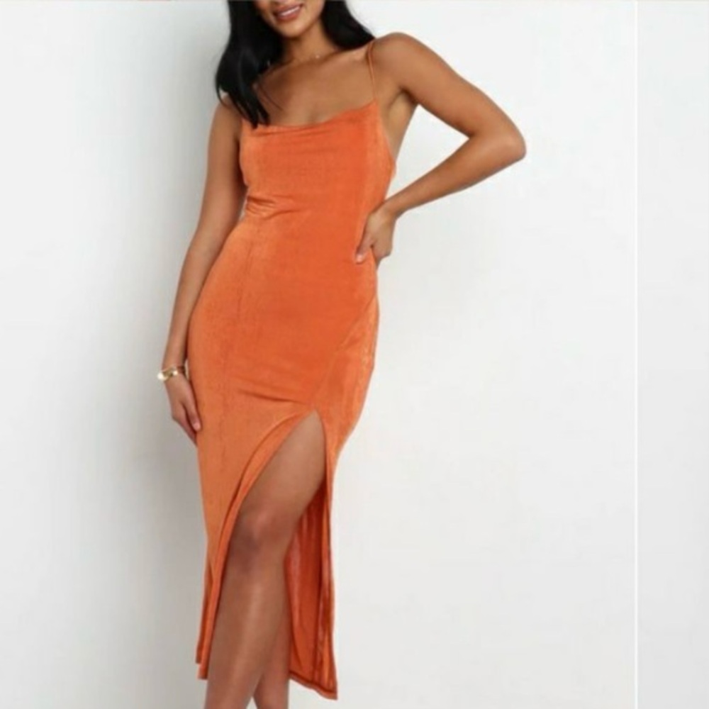 Petal & Pup, Diani Cowl Neck Midi Slipdress; Size 2